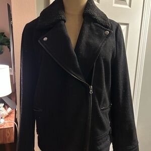 Women's Black Sherpa-Lined Jacket